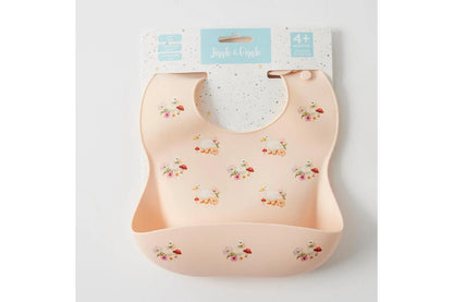 Jiggle & Giggle Waddling Around Silicone Bib Baby/Toddler Dinnerware (Peach)