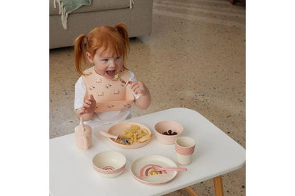 Jiggle & Giggle Waddling Around Silicone Bib Baby/Toddler Dinnerware (Peach)
