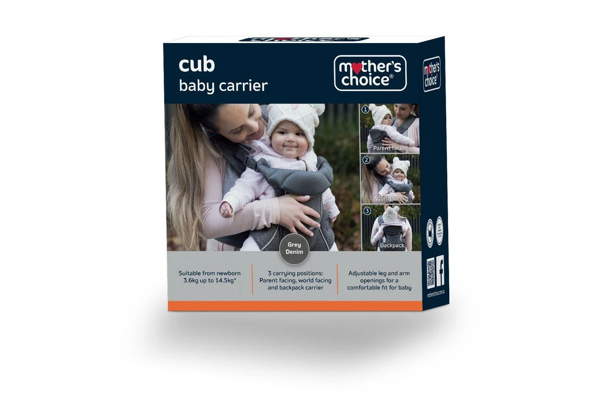 Mother's Choice Cub Baby Carrier (Grey Denim)