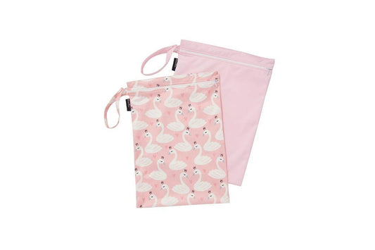 Mum 2 Mum Wet Bag - Swans/Pink (2 Pack)
