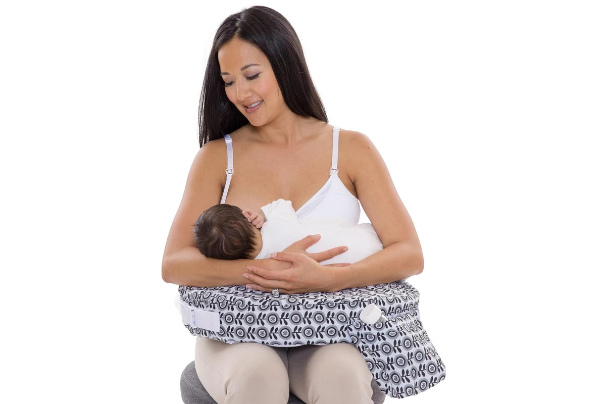 My Brest Friend Nursing Breastfeeding Support Pillow w Pocket (Midnight Poppy)
