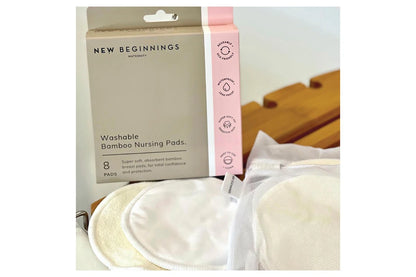 New Beginnings Bamboo Washable Nursing Pads 8pk