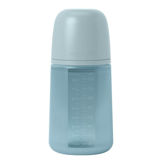 Suavinex Colour Essence Silicone Bottle 240ml Medium Flow 3+ Months (Blue)
