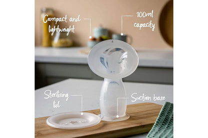 Tommee Tippee Silicone Manual Breast Pump Milk Saver w Sterilising Lid 100mL