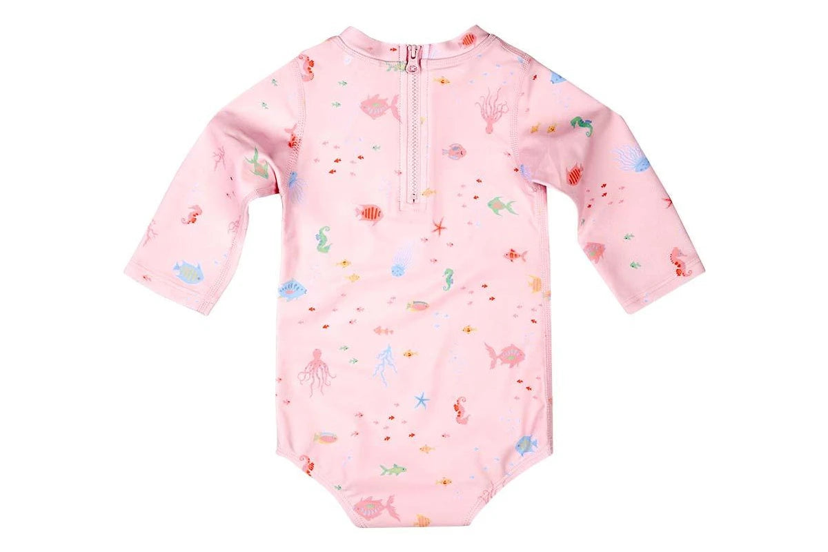 Toshi Swim Baby Onesie Long Sleeve Classic Coral