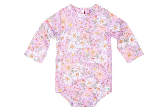 Toshi Swim Baby Onesie Long Sleeve Classic Dahlia