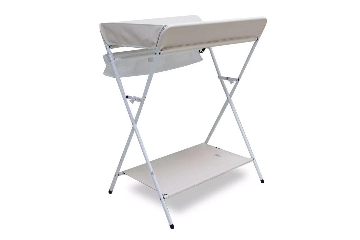 Valco Baby Change Table Folding Compact With Removable Mat Safety Harness (Ivory)