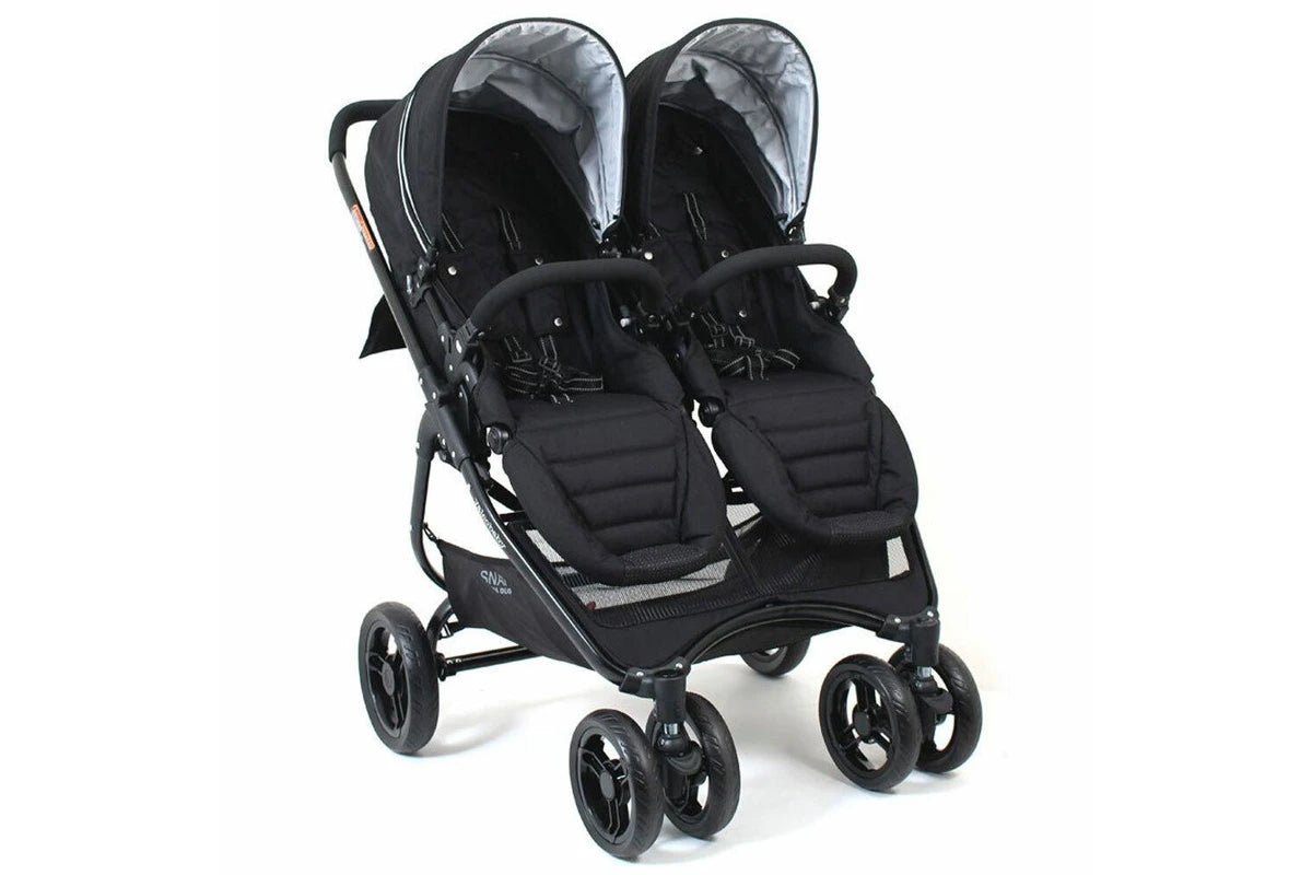 Valco Baby Snap Ultra Duo Foldable Pram Adjustable Seat Newborn Twin Coal (Black)