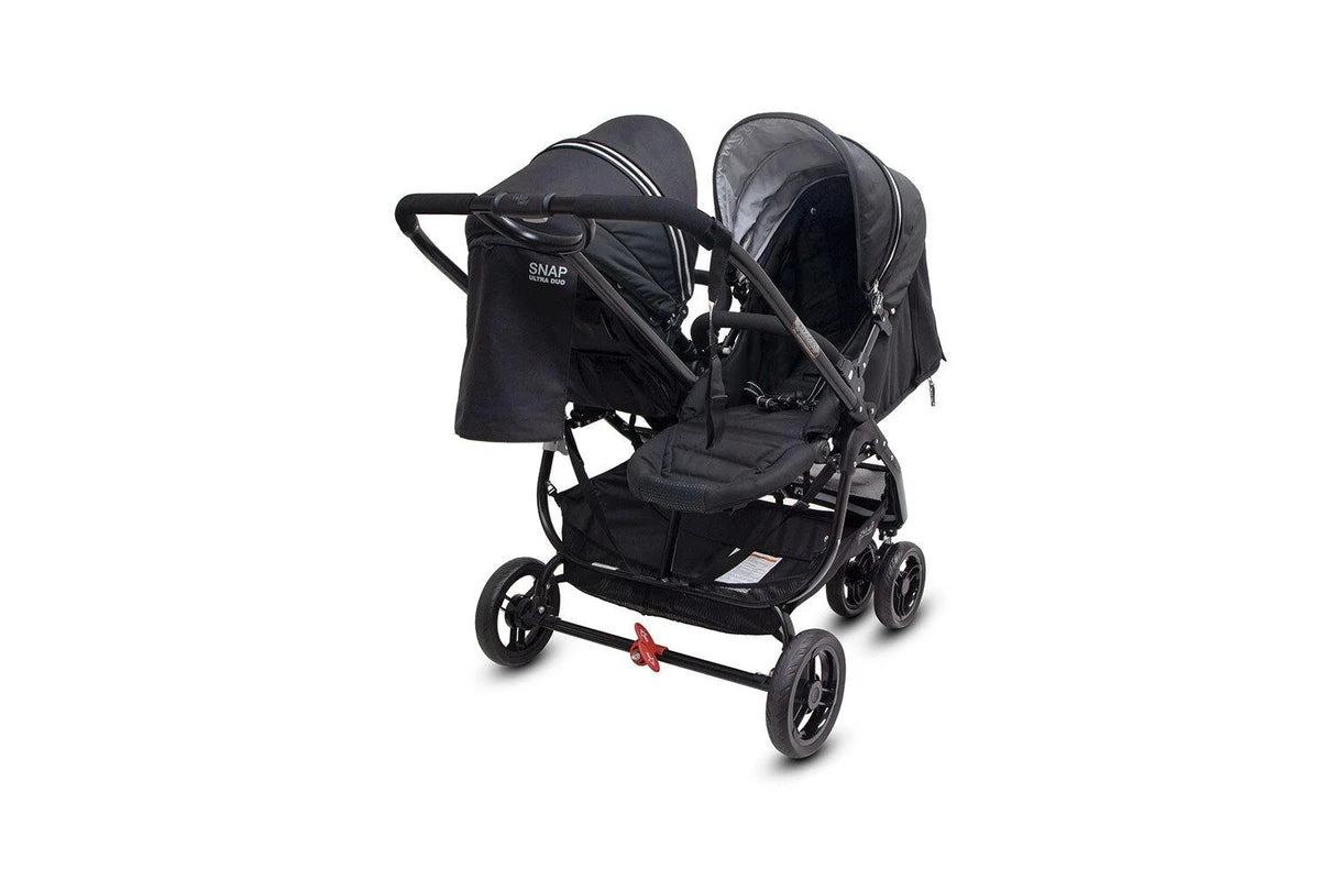 Valco Baby Snap Ultra Duo Foldable Pram Adjustable Seat Newborn Twin Coal (Black)