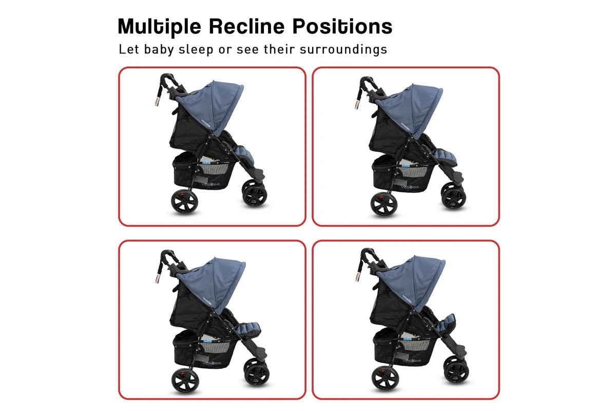 Veebee 3-Wheel Navigator Stroller (Glacier)