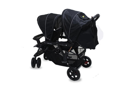 Veebee Doubletake Pram Tandem Twin Stroller Baby Infant Toddler (Salt & Pepper)