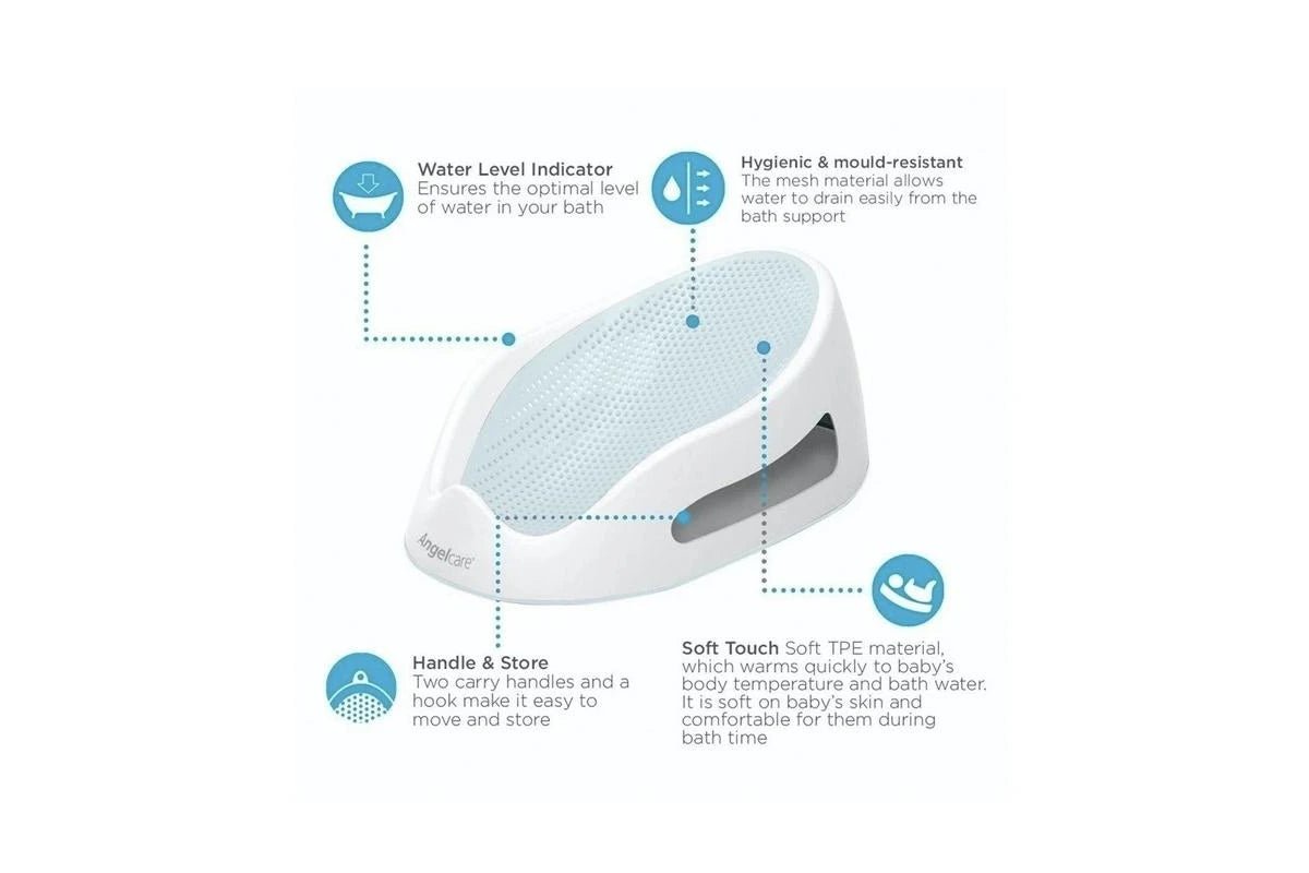 Angelcare Bath Support Baby Infant 0-6m Safety Newborn Bathing Seat (Light Aqua)