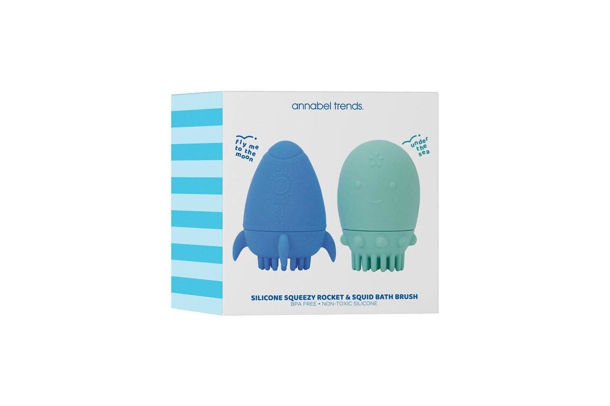 Annabel Trends Silicone Baby Bath Time Toy Rocket Squid & Octopus Lion Combo Set
