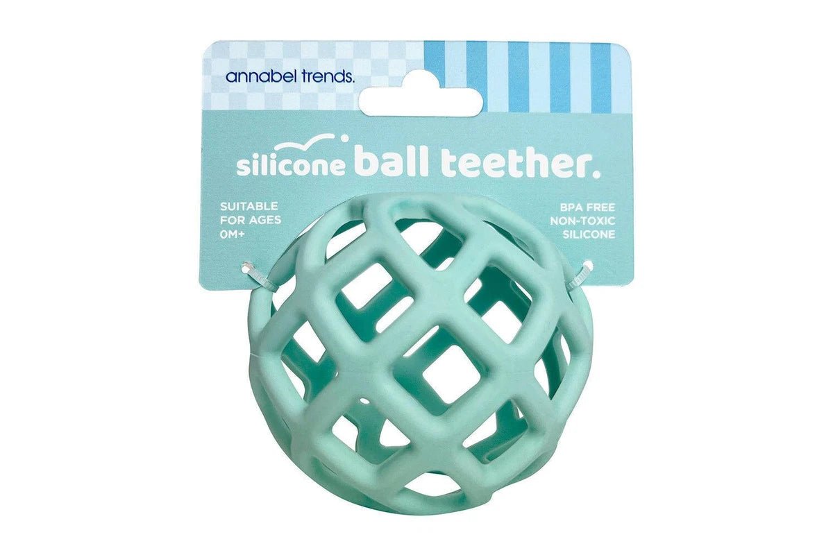 Annabel Trends Silicone Ball Teether Baby Infant Teething Toy 8cm 3m+ - 2 COLOURS