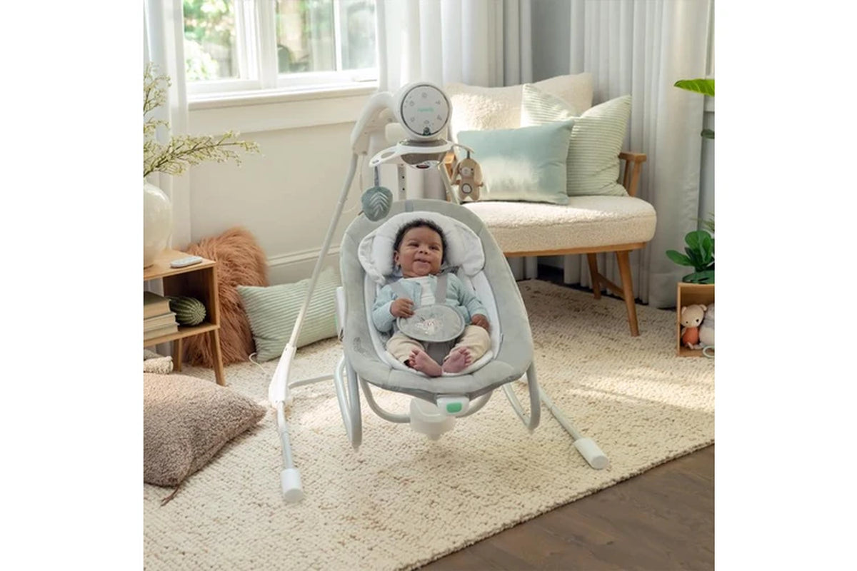 Ingenuity InLighten Baby/Newborn Soothing Swing And Rocker - Remy White/Grey 0m+