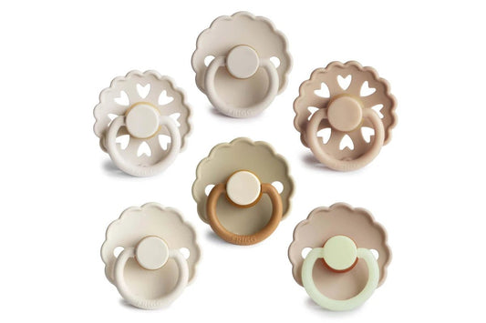 Frigg Silicone Pacifiers 6 Pack - Cinnamon Charm (0-6 months)