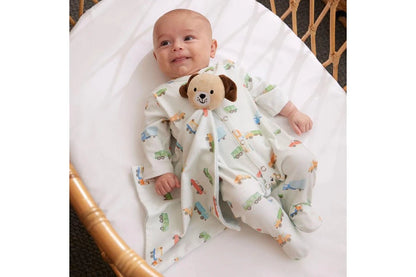 Jiggle & Giggle Baby Trucking Along Romper Comforter 100% Cotton (Blue)