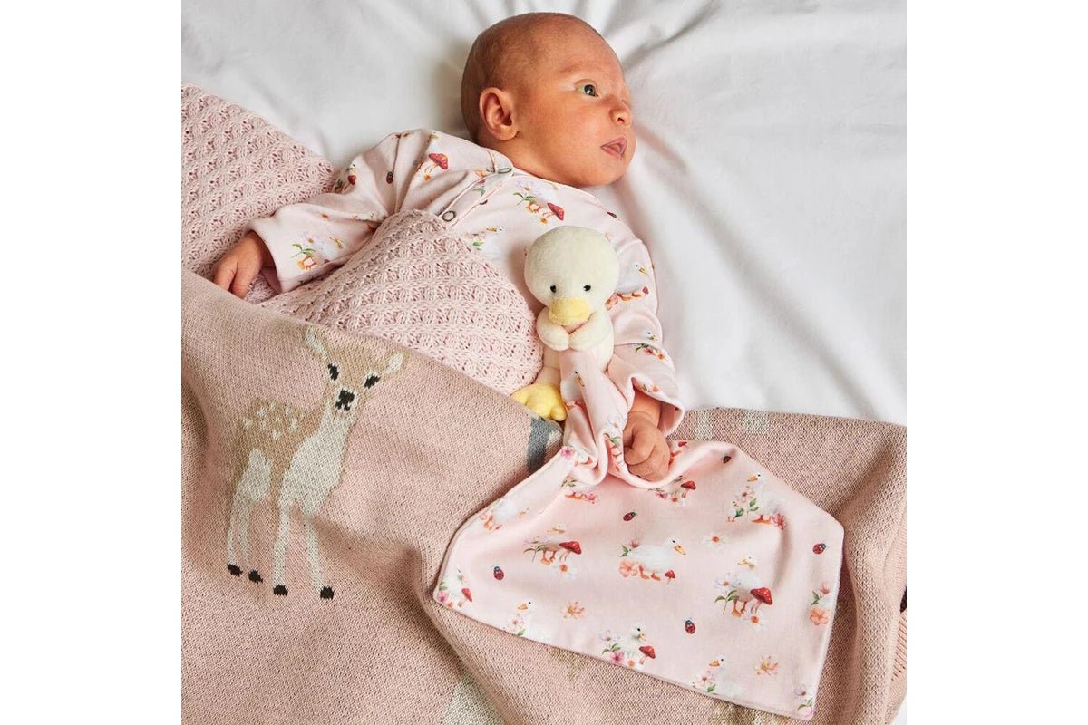 Jiggle & Giggle Baby Waddling Around Romper Comforter 100% Cotton (Pink)