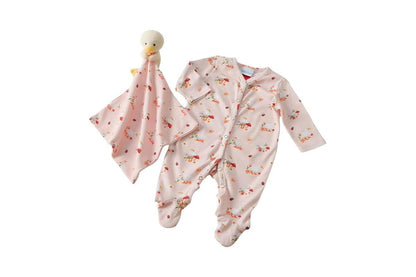 Jiggle & Giggle Baby Waddling Around Romper Comforter 100% Cotton (Pink)